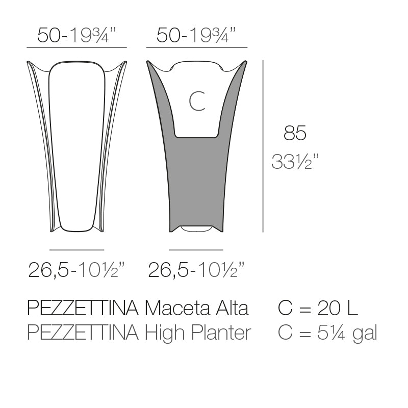 Vondom Pezzettina Pflanzgefäß 50x50cm Maße