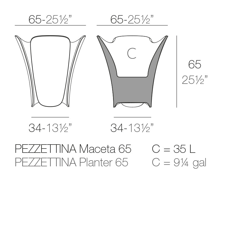 Vondom Pezzettina Pflanzgefäß 65cm Maße