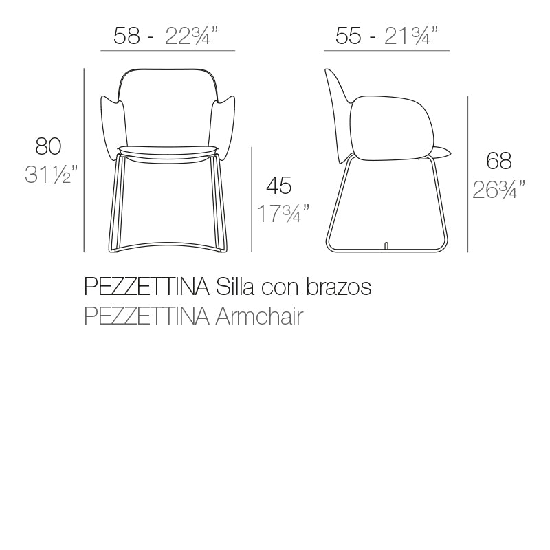 Vondom Pezzettina Stuhl Maße