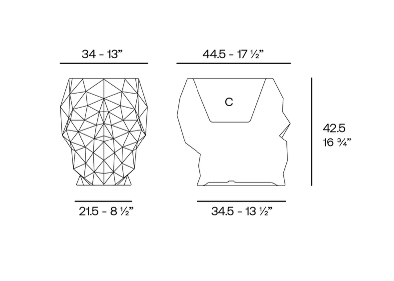 Vondom I Skull Pflanzgefäß 34x45x43cm