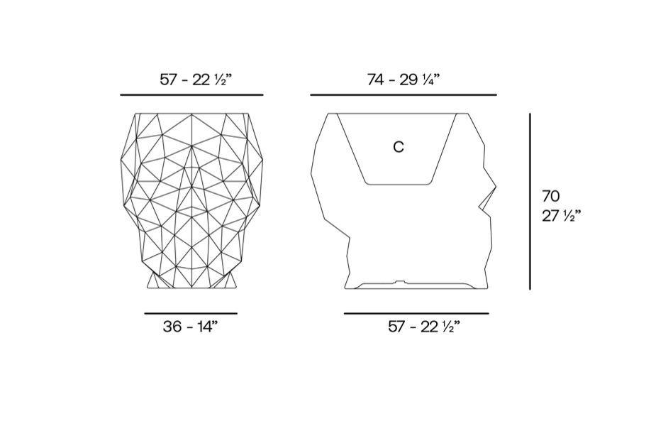 Vondom I Skull Pflanzgefäß 57x74x70 cm