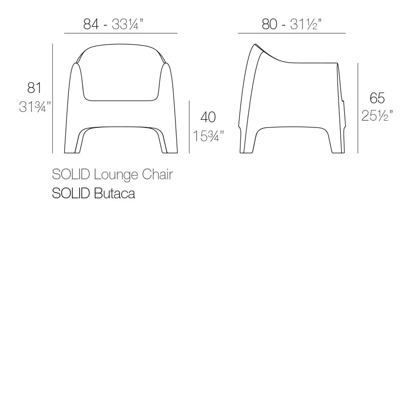 Vondom Solid Loungesessel, 4er Set Maße