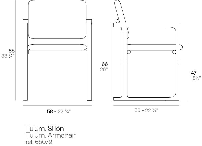 Vondom Tulum Armlehnenstuhl Maße