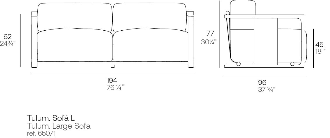 Vondom Tulum Sofa 194 cm Maße