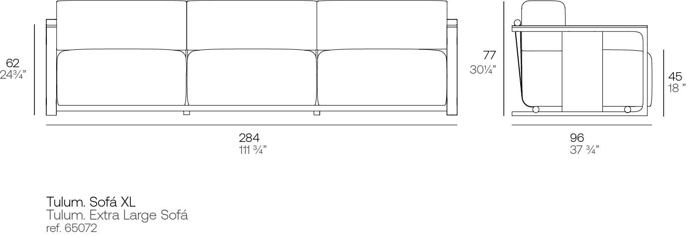 Vondom Tulum Sofa 284 cm Maße
