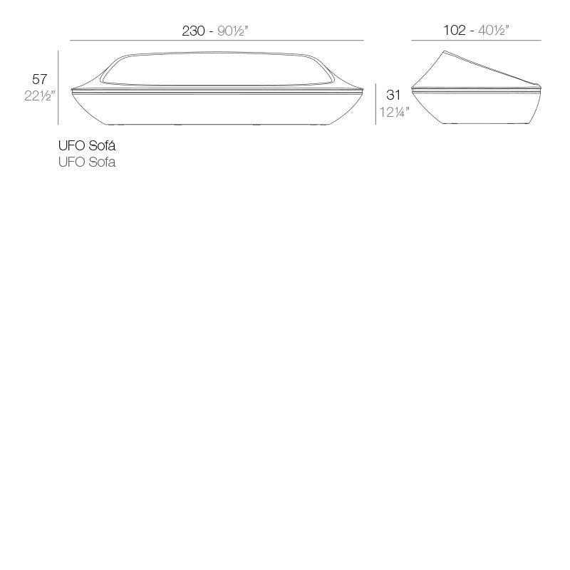 Vondom Ufo Lounge Sofa 230 cm Maße