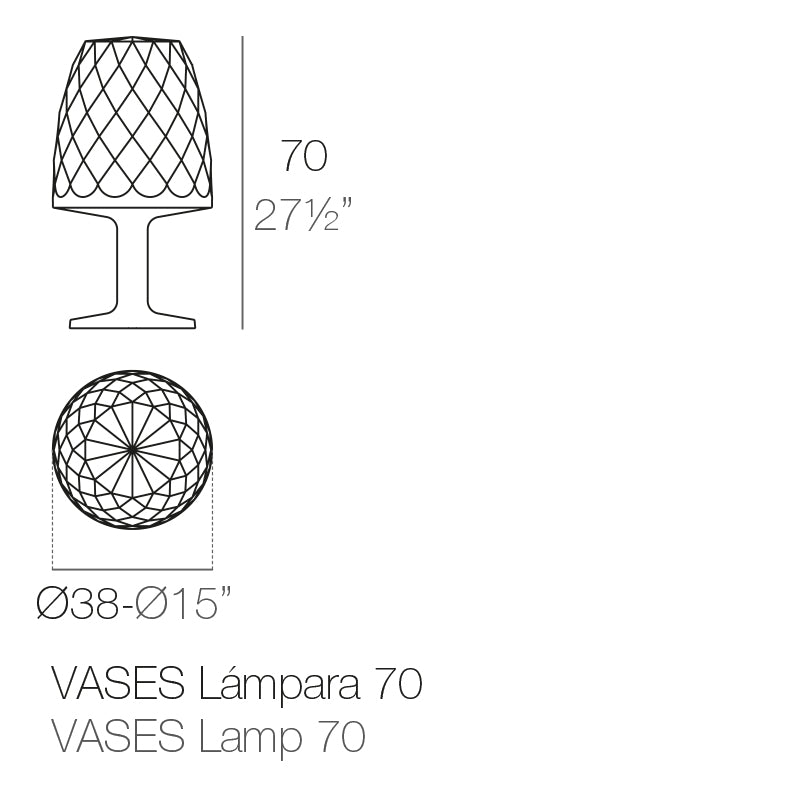 Vondom Vases Gartenleuchte 38x70 cm Maße