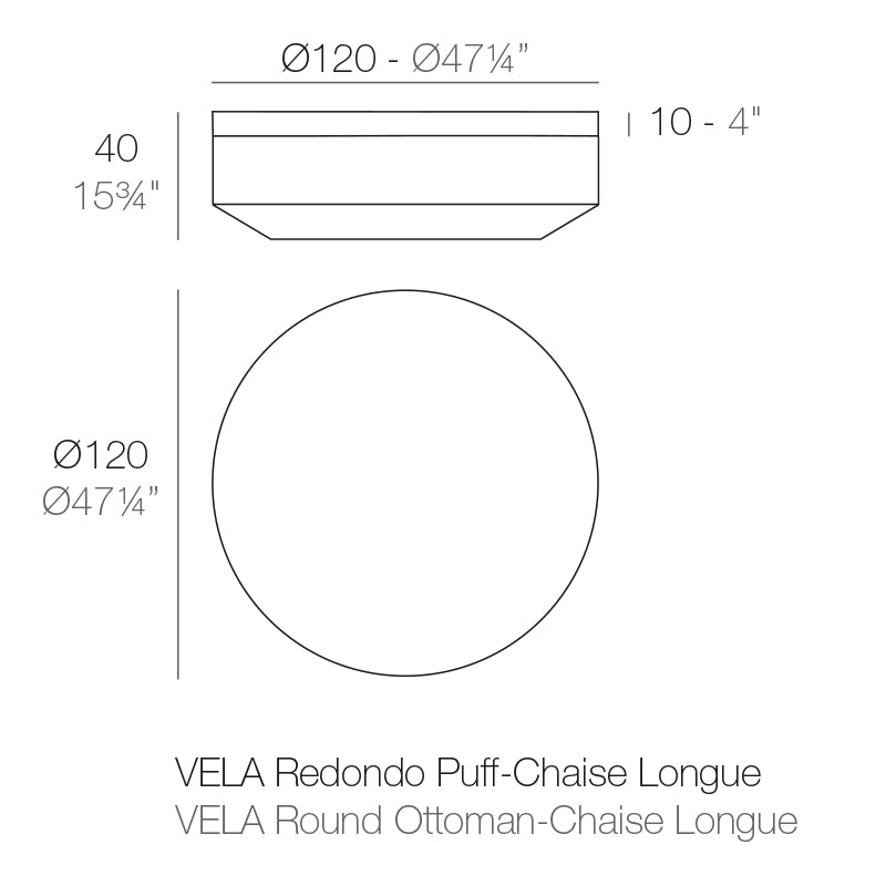 Vondom Vela Hocker rund 120 cm Maße
