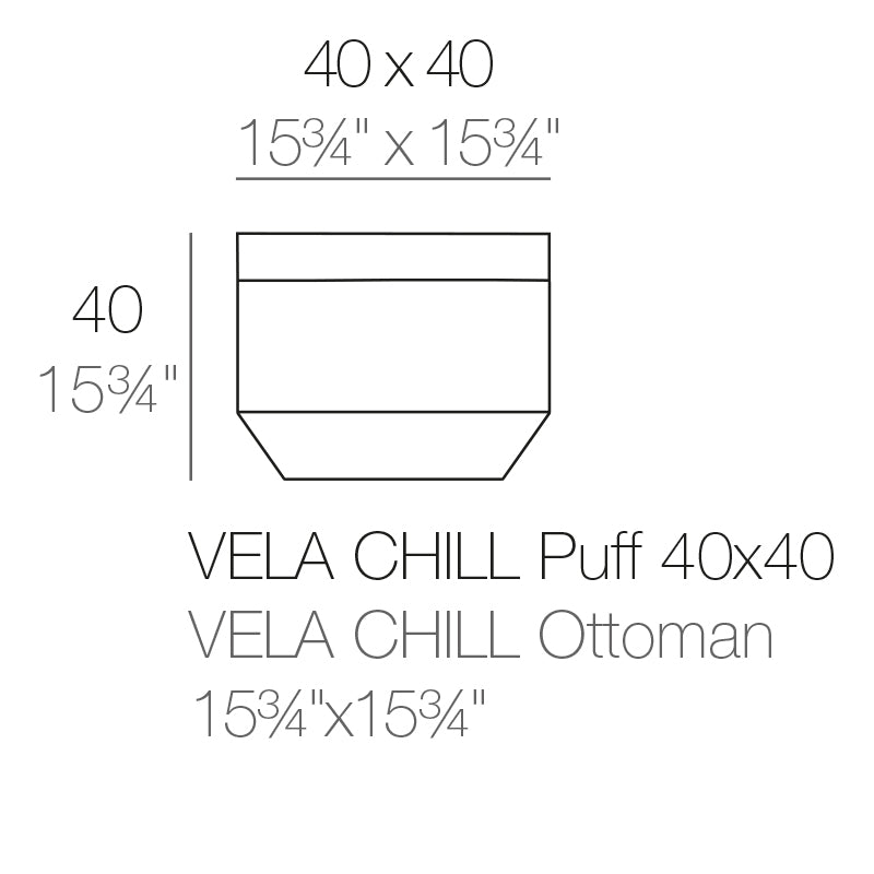 Vondom Vela Hocker quadratisch 40 cm Maße