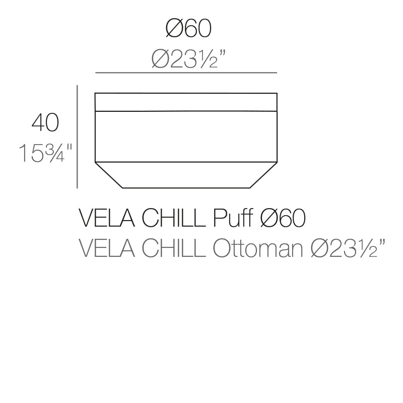 Vondom Vela Hocker rund 60 cm Maße