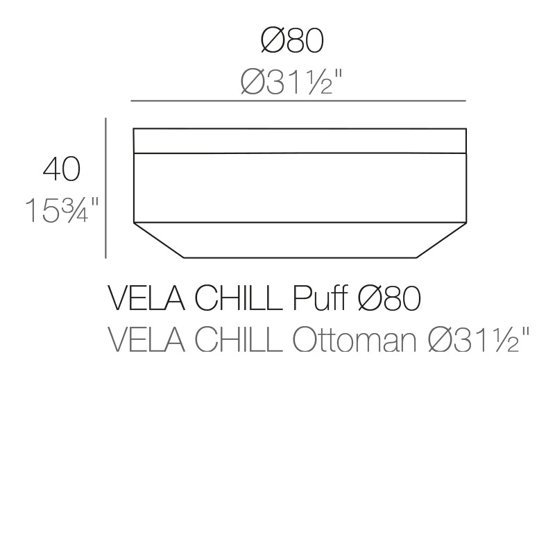 Vondom Vela Hocker rund 80 cm Maße