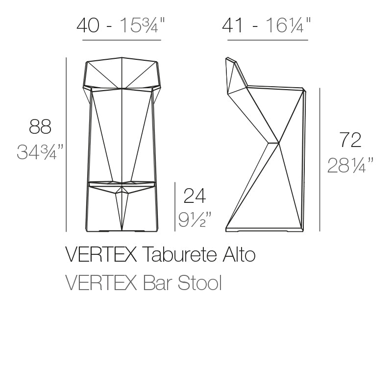 Vondom Vertex Barstuhl Maße