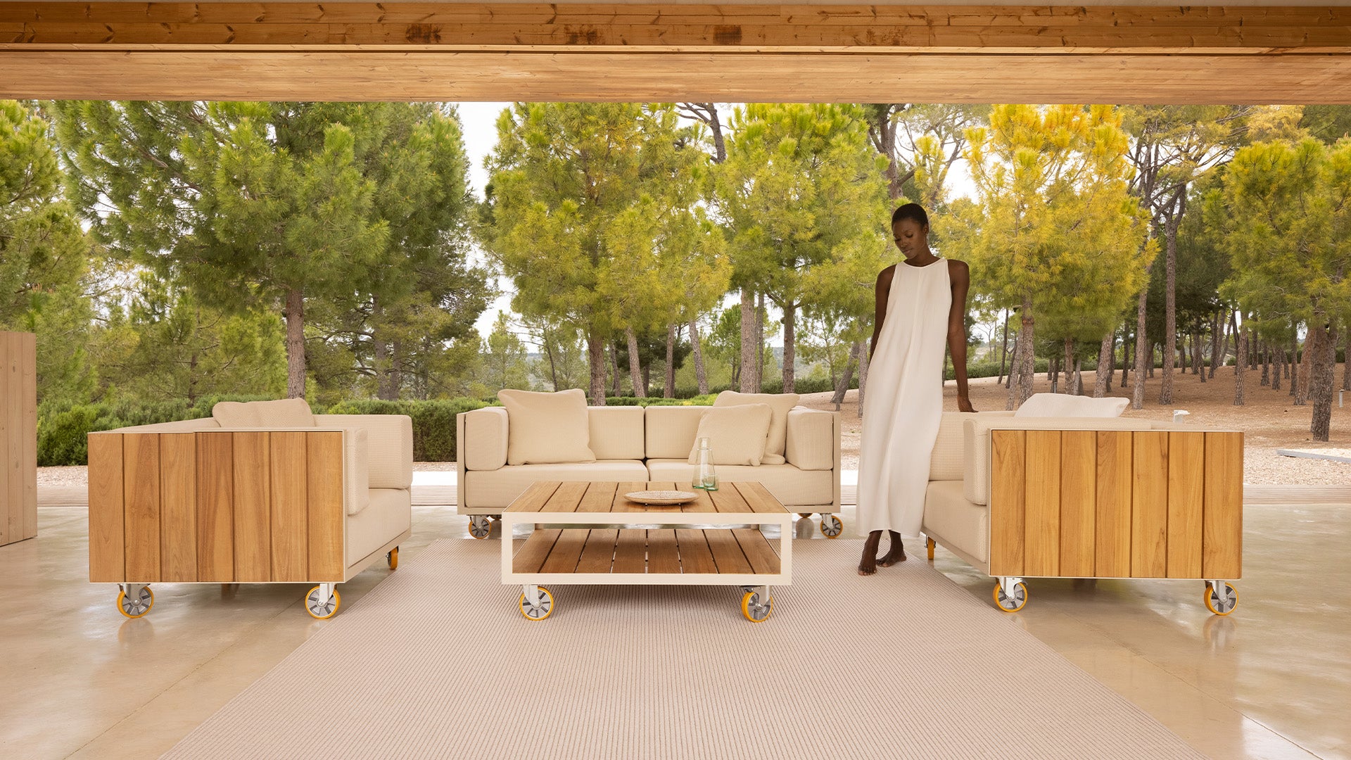 Vondom I Vineyard Loungetisch mit Rädern 106 cm, quadratisch