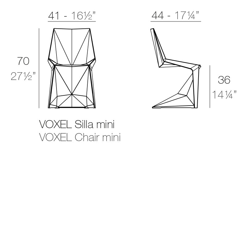 Vondom Voxel Kinderstuhl, 4er Set Maße
