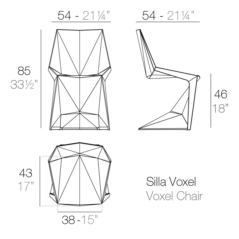 Vondom Voxel Stuhl, 4er Set Maße