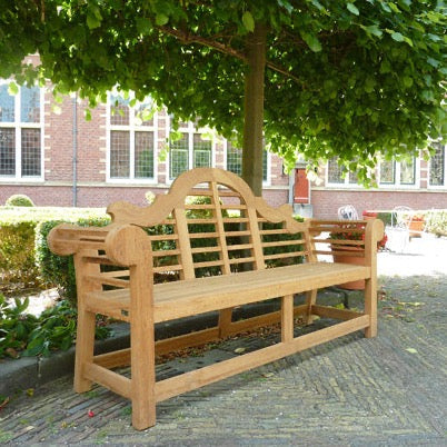 Traditional teak Wilhelmina bench 262 cm