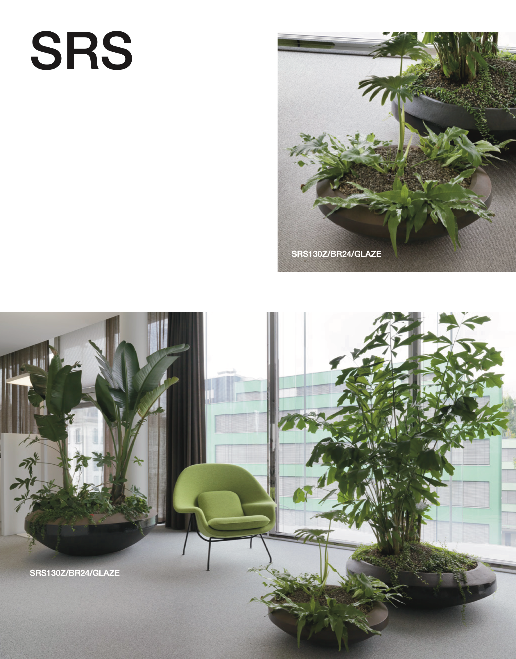 Rundes SRS Pflanzgefäß aus Chamotte-Keramik mit massiver Ausführung