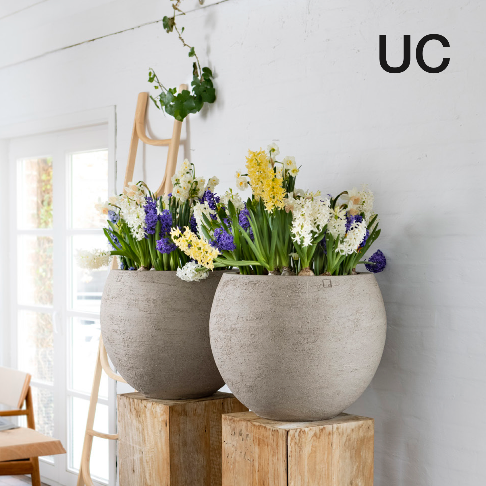 Handgefertigtes Keramik Pflanzgefäß UC von Atelier Vierkant mit matter Oberfläche