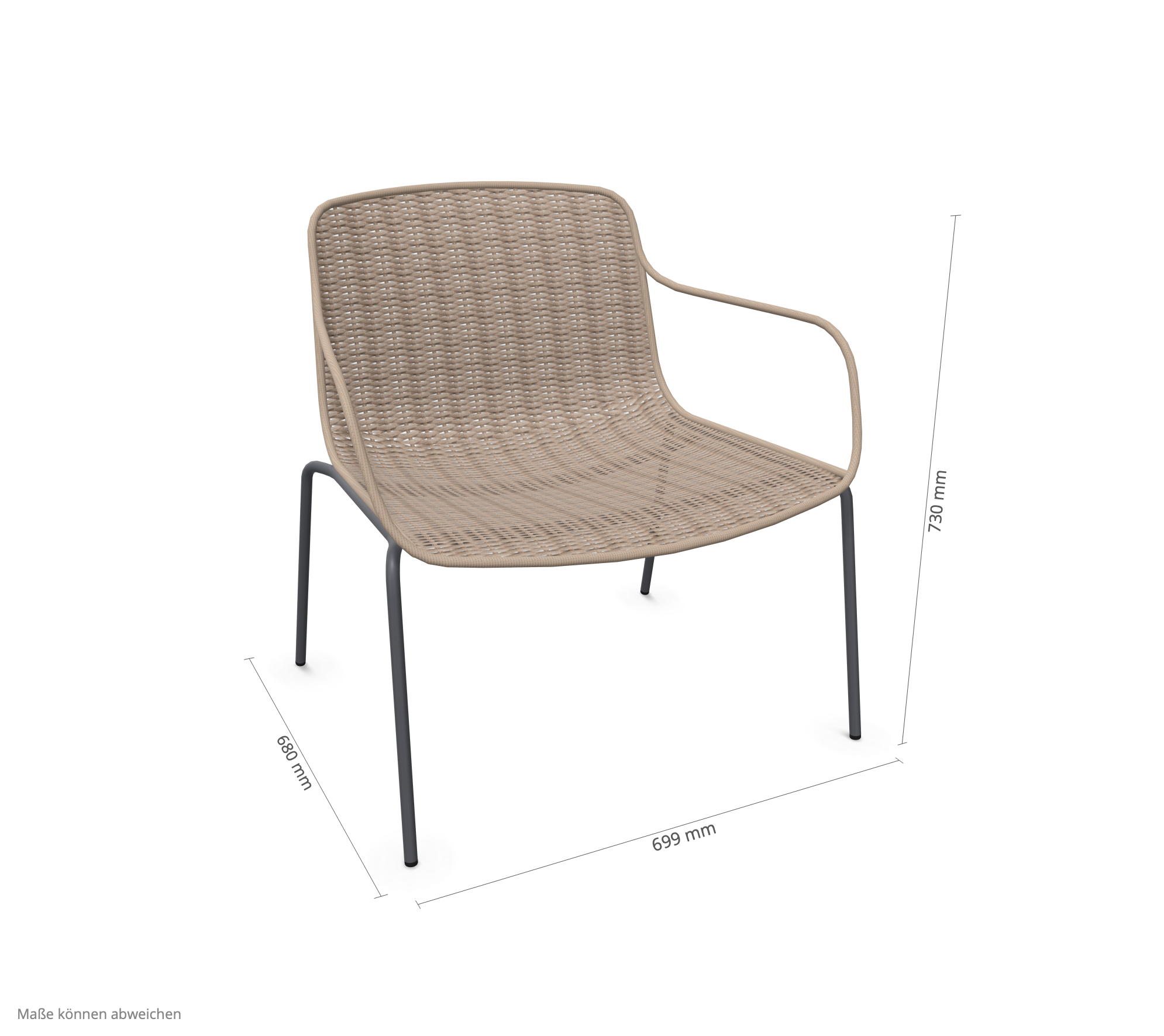 expormim I Lapala Loungestuhl mit Armlehnen, 2er Set