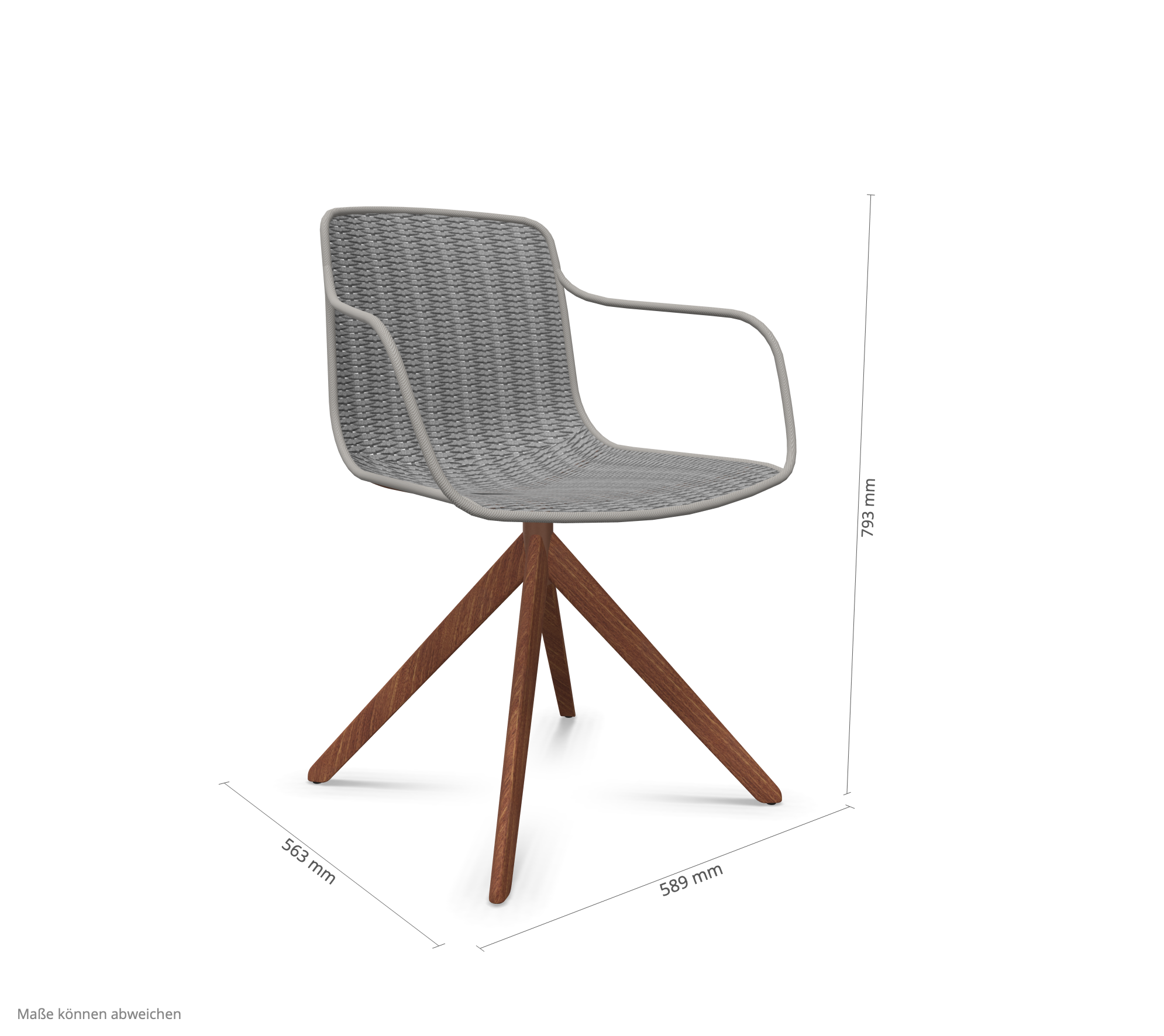 expormim | Lapala Chair with Pyramid Legs and Armrests
