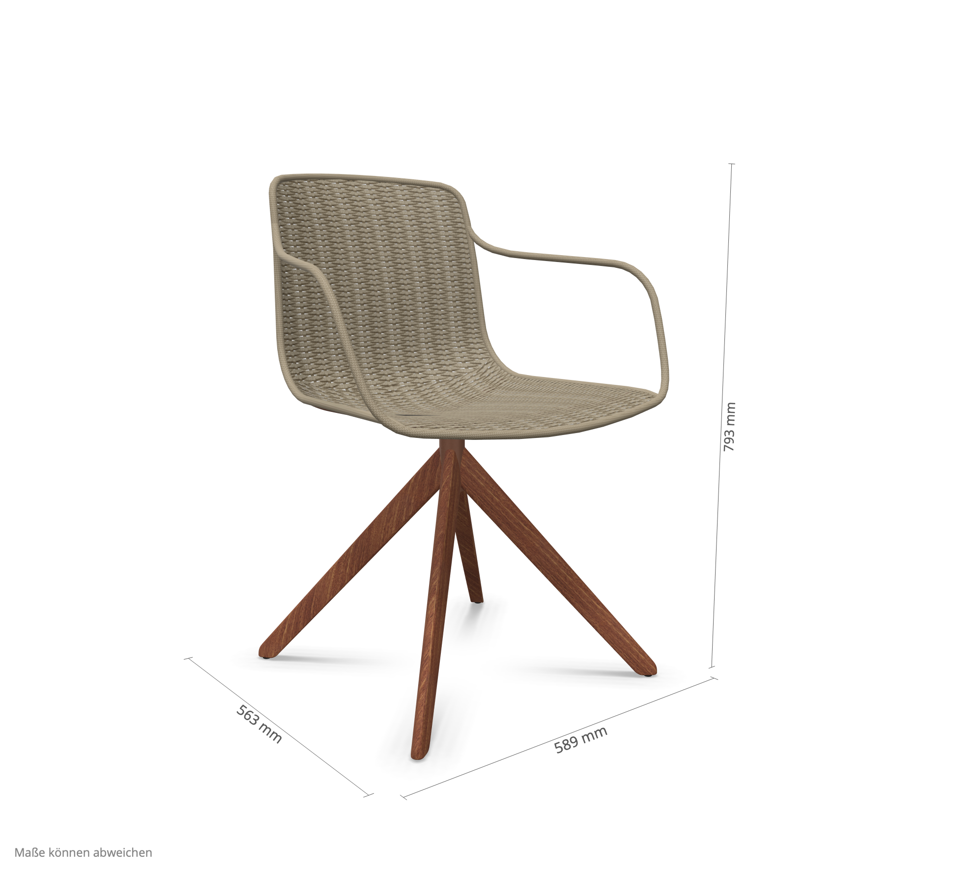expormim | Lapala Chair with Pyramid Legs and Armrests
