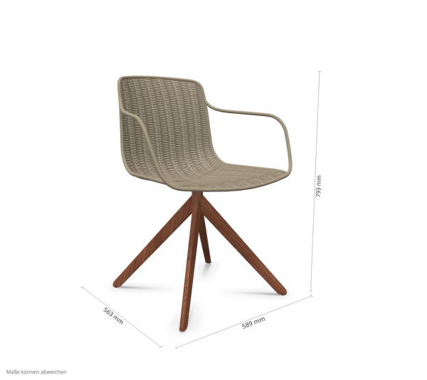 expormim Stuhl Lapala mit Pyramidenbeinen und Armlehnen