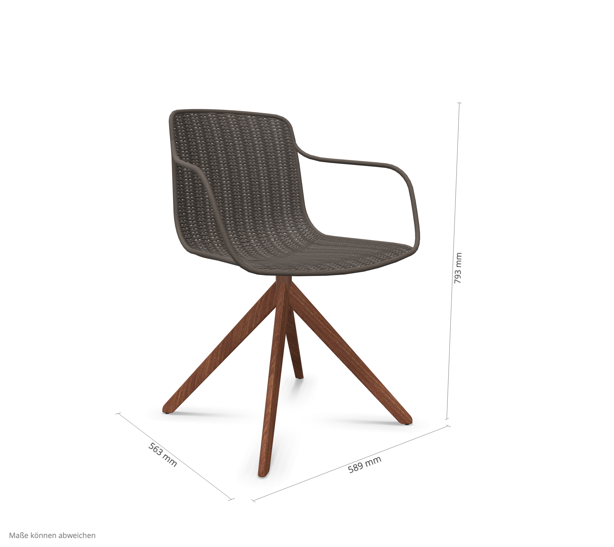 expormim | Lapala Chair with Pyramid Legs and Armrests