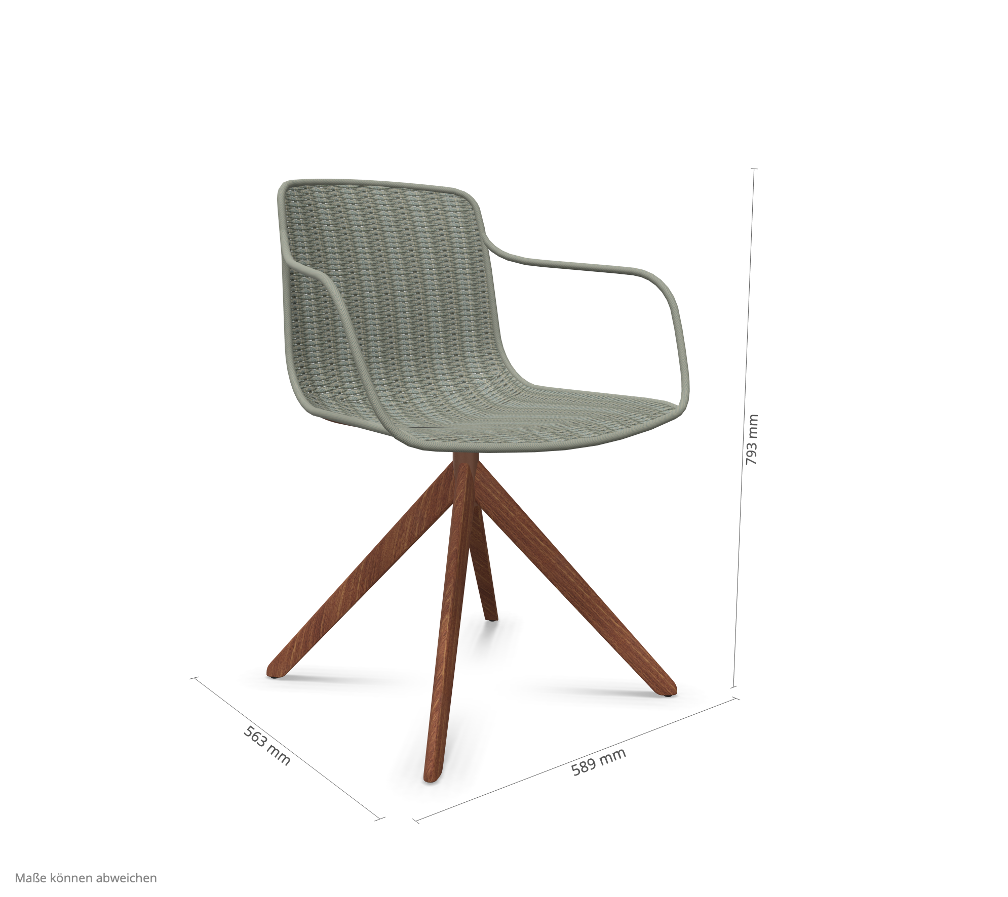 expormim | Lapala Chair with Pyramid Legs and Armrests