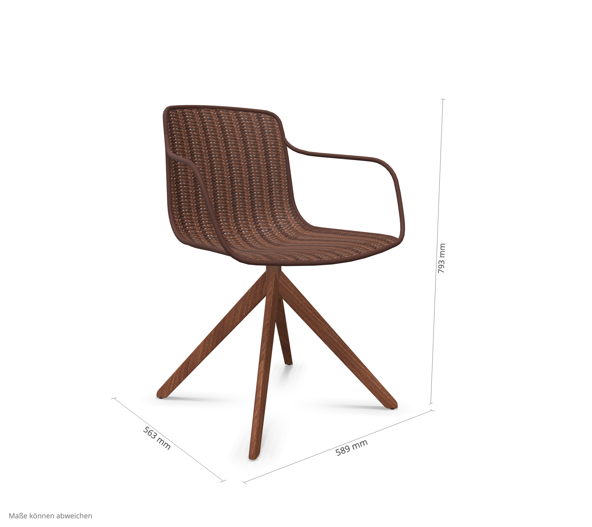 expormim | Lapala Chair with Pyramid Legs and Armrests