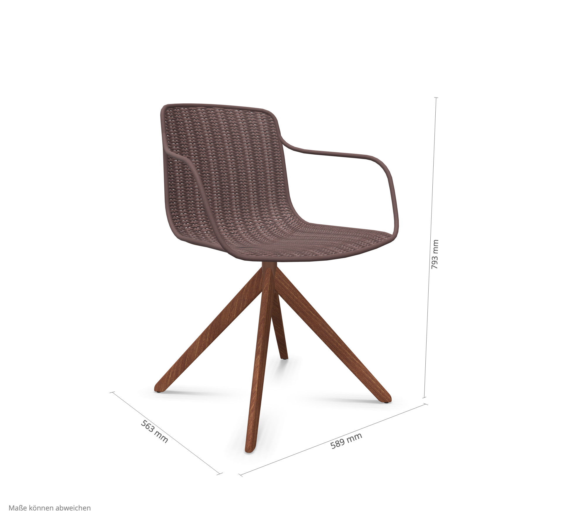 expormim | Lapala Chair with Pyramid Legs and Armrests