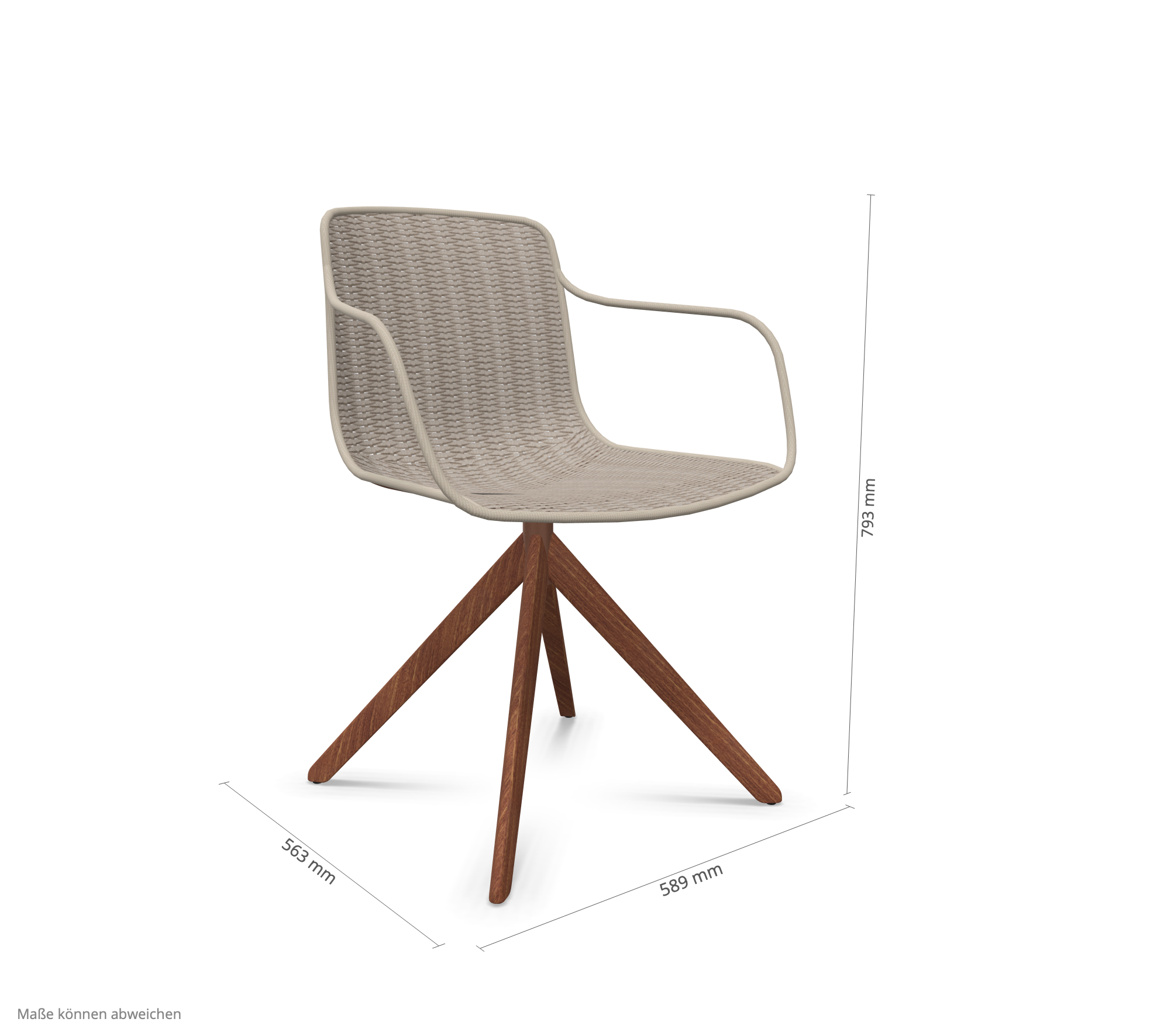 expormim | Lapala Chair with Pyramid Legs and Armrests