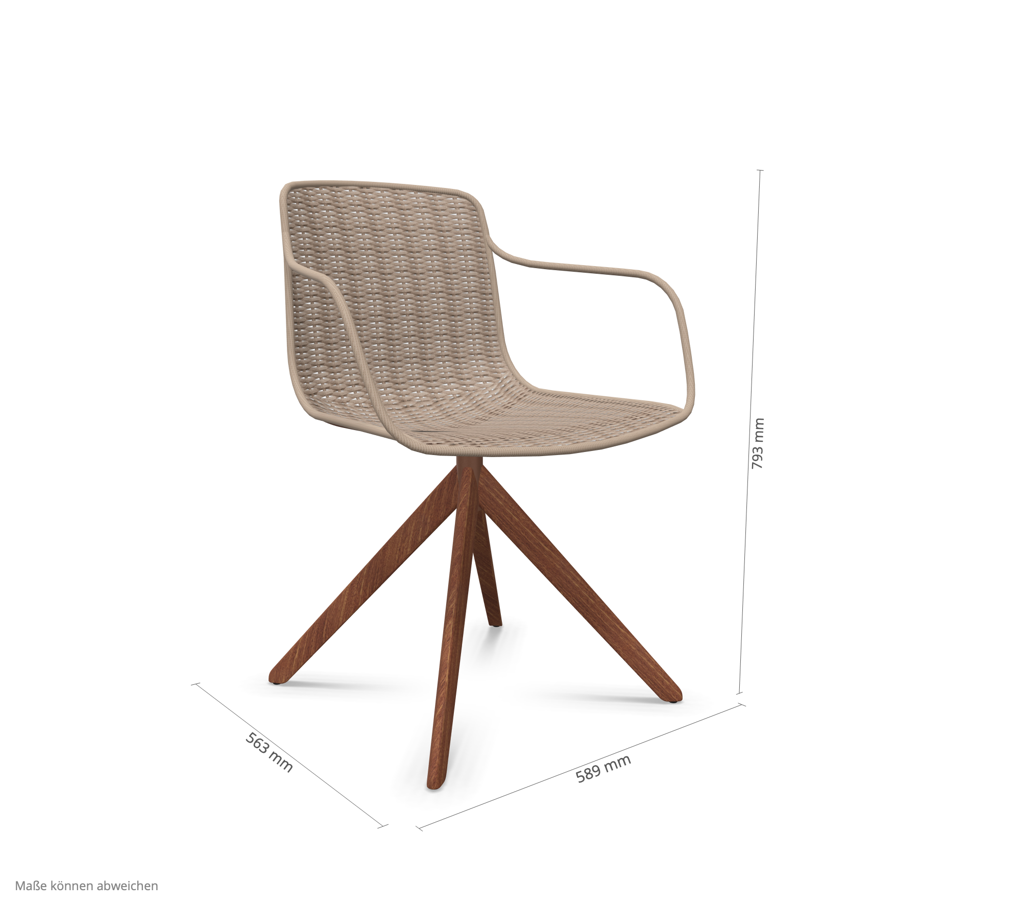 expormim | Lapala Chair with Pyramid Legs and Armrests