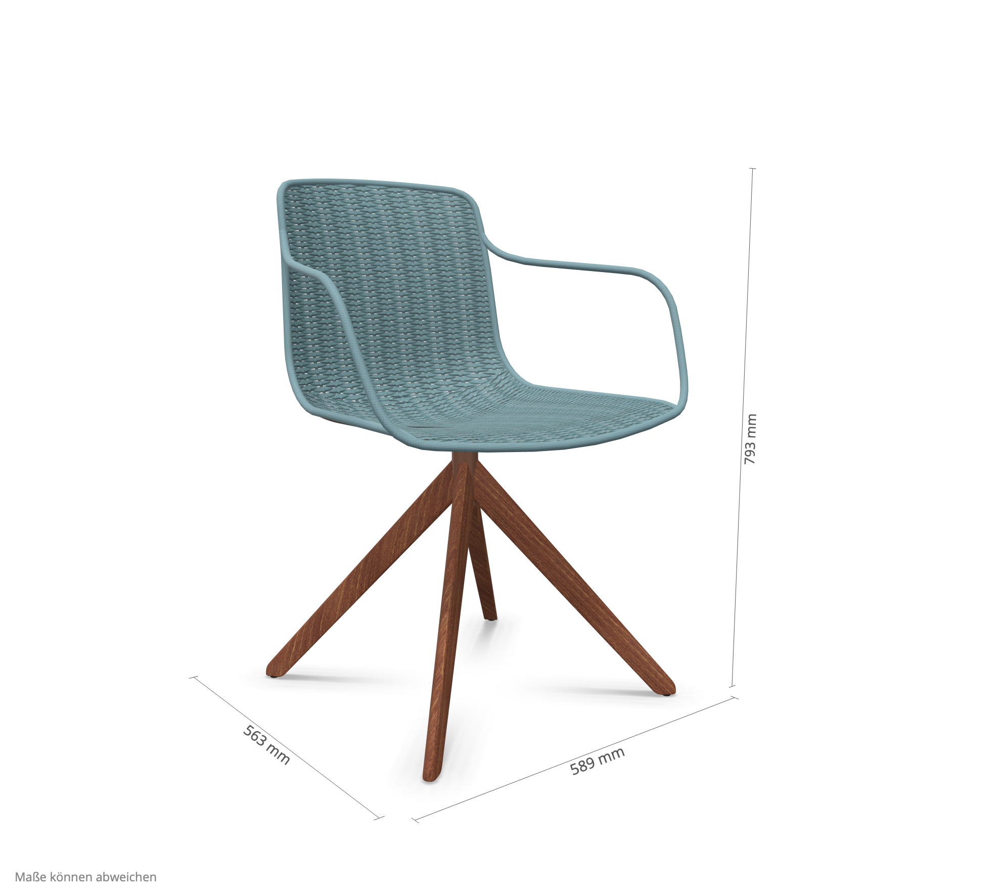 expormim | Lapala Chair with Pyramid Legs and Armrests