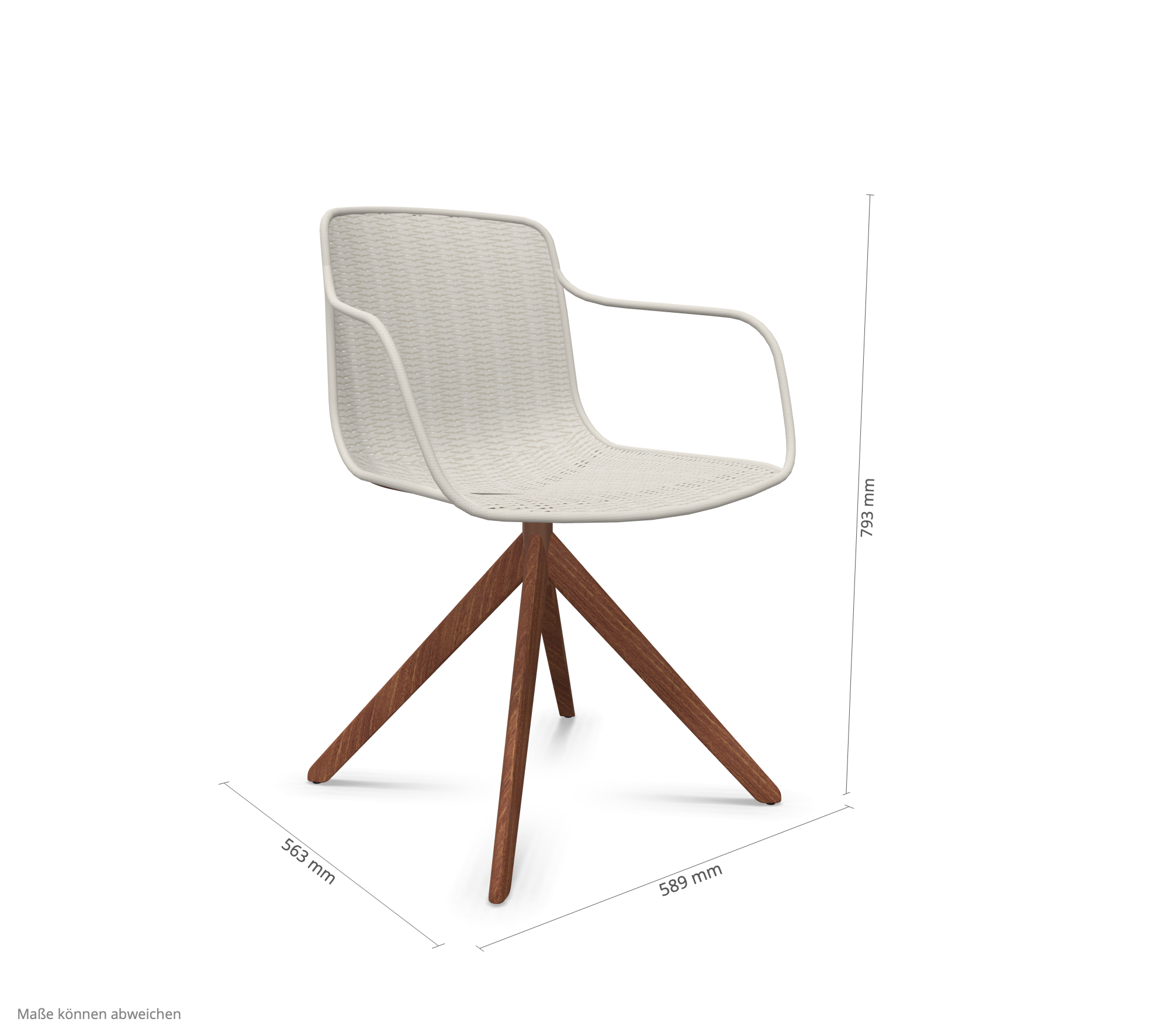 expormim | Lapala Chair with Pyramid Legs and Armrests