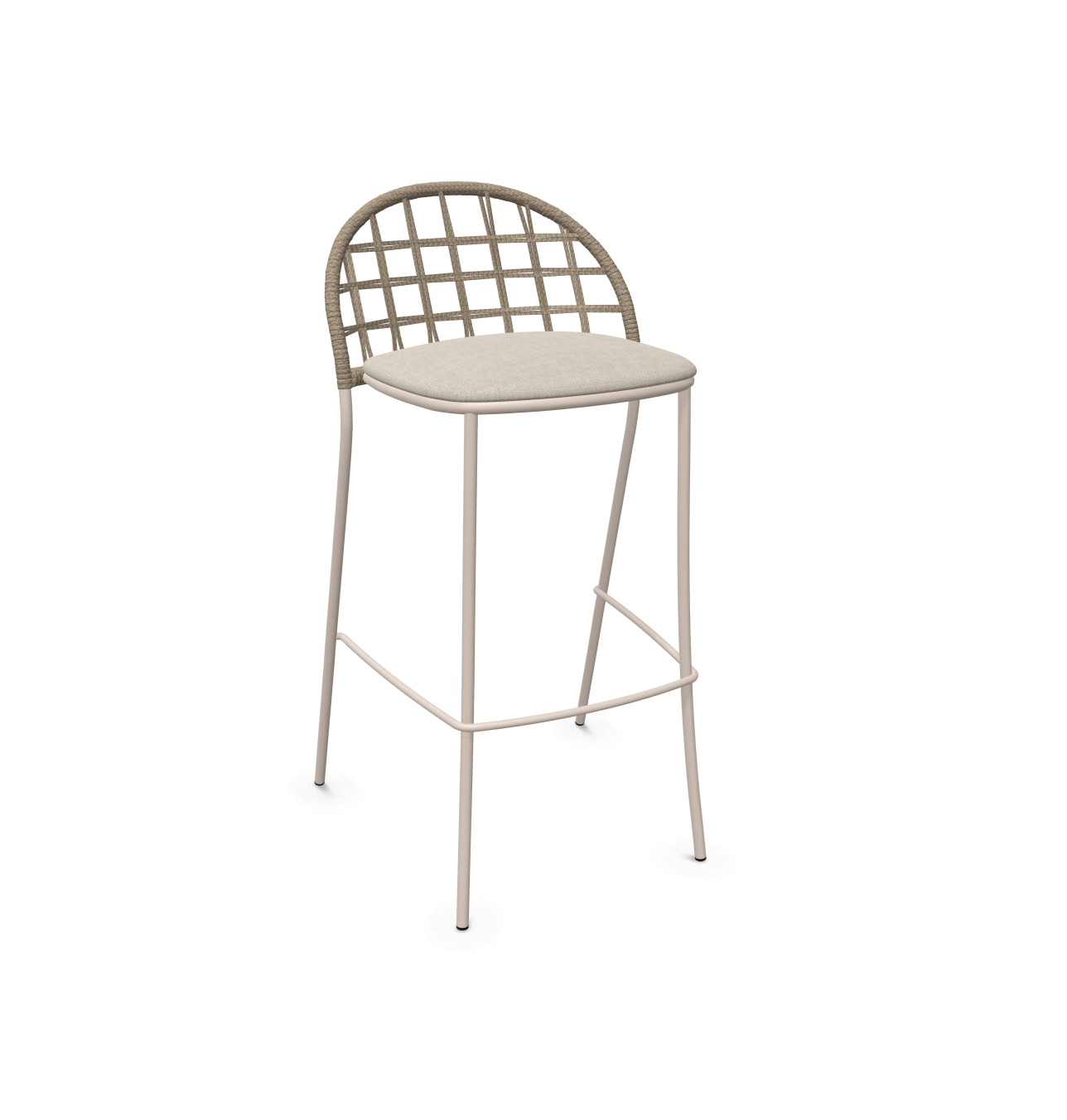 expormim I Petale Barstuhl mit Seil im Gittermuster, 2er Set