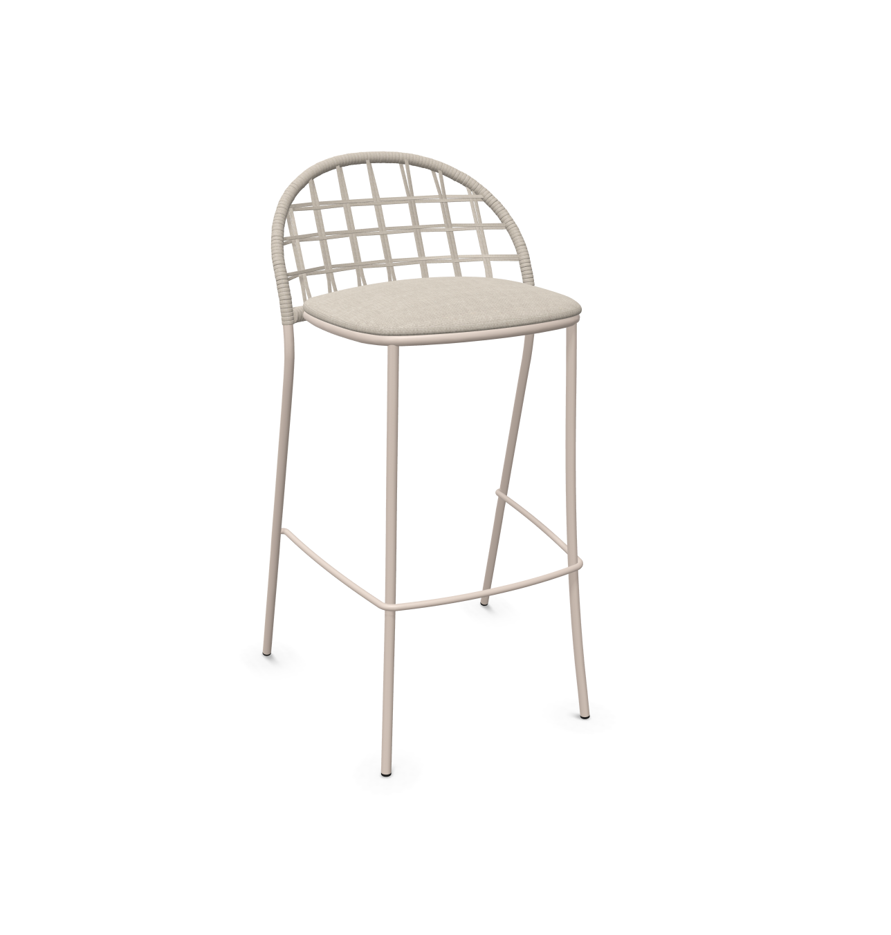 expormim I Petale niedriger Barstuhl mit Seil im Gittermuster, 2er Set