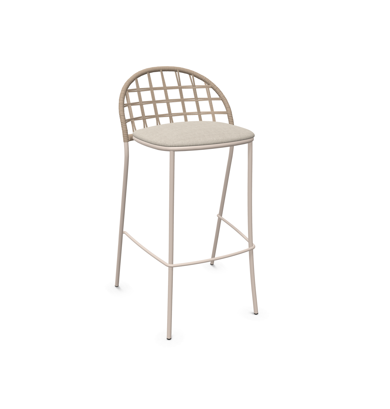 expormim I Petale Barstuhl mit Seil im Gittermuster, 2er Set