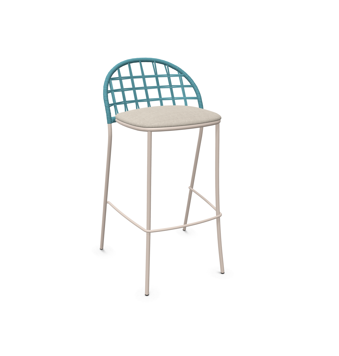 expormim I Petale niedriger Barstuhl mit Seil im Gittermuster, 2er Set