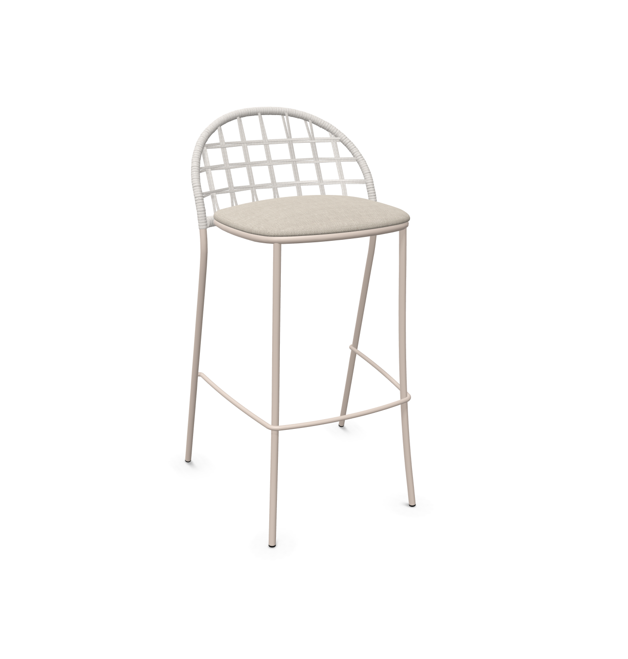 expormim I Petale Barstuhl mit Seil im Gittermuster, 2er Set