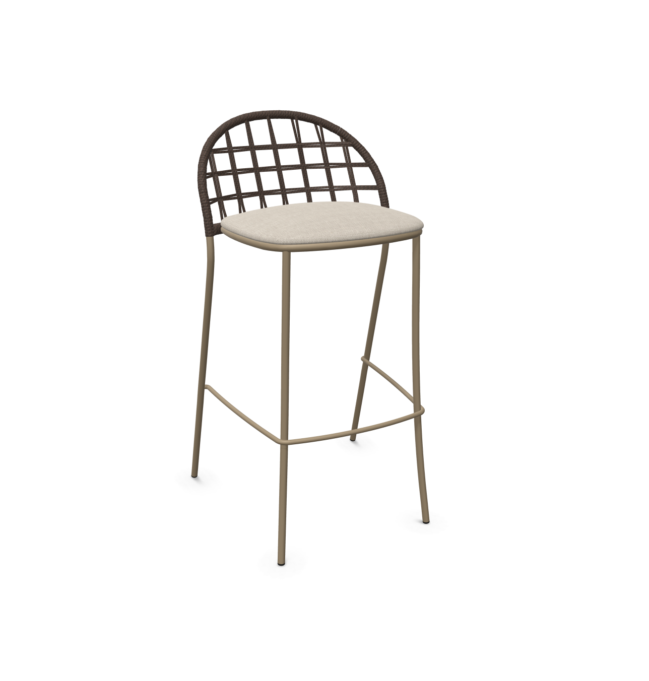 expormim I Petale niedriger Barstuhl mit Seil im Gittermuster, 2er Set