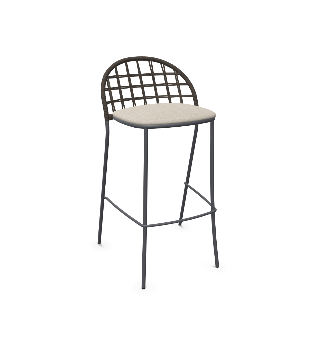 expormim I Petale Barstuhl mit Seil im Gittermuster, 2er Set