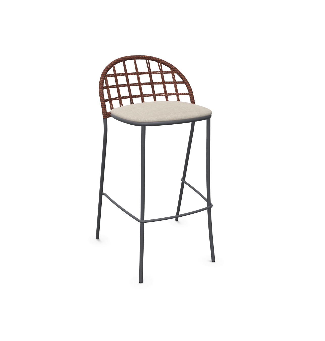 expormim I Petale Barstuhl mit Seil im Gittermuster, 2er Set