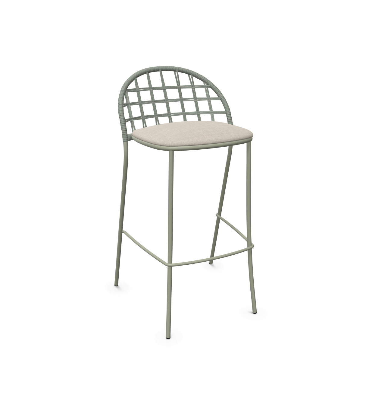 expormim I Petale niedriger Barstuhl mit Seil im Gittermuster, 2er Set