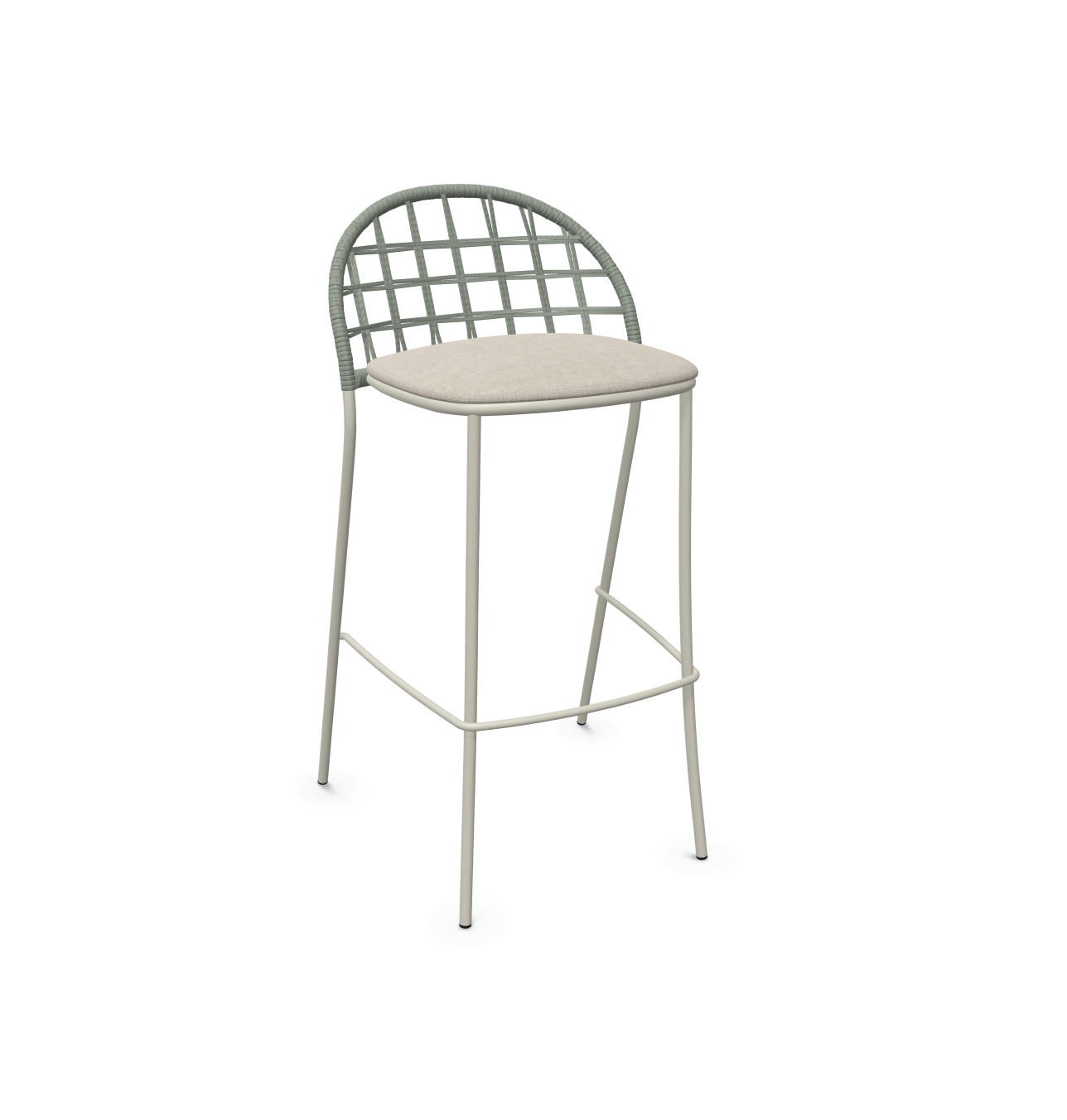 expormim I Petale Barstuhl mit Seil im Gittermuster, 2er Set