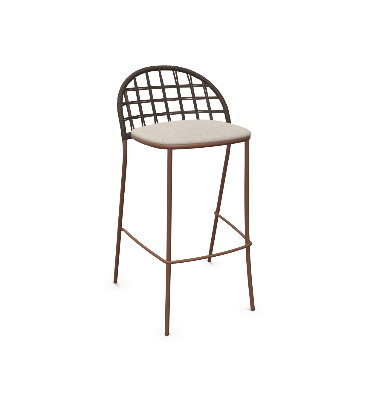 expormim I Petale Barstuhl mit Seil im Gittermuster, 2er Set