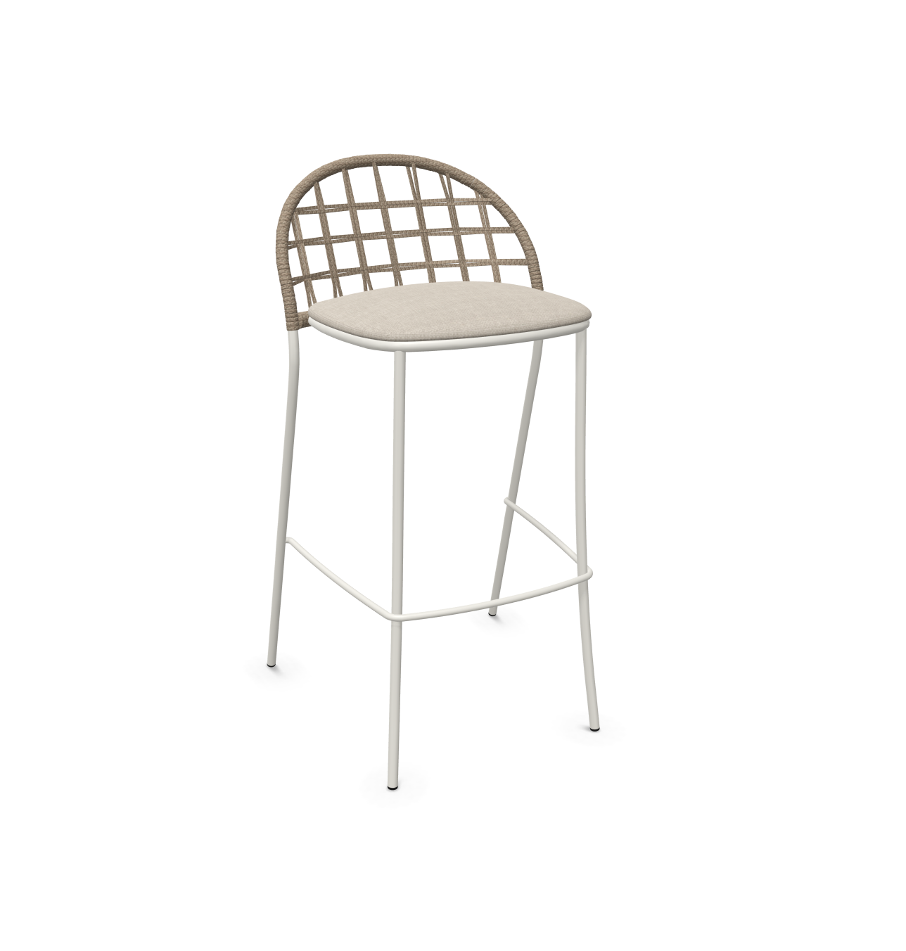 expormim I Petale Barstuhl mit Seil im Gittermuster, 2er Set