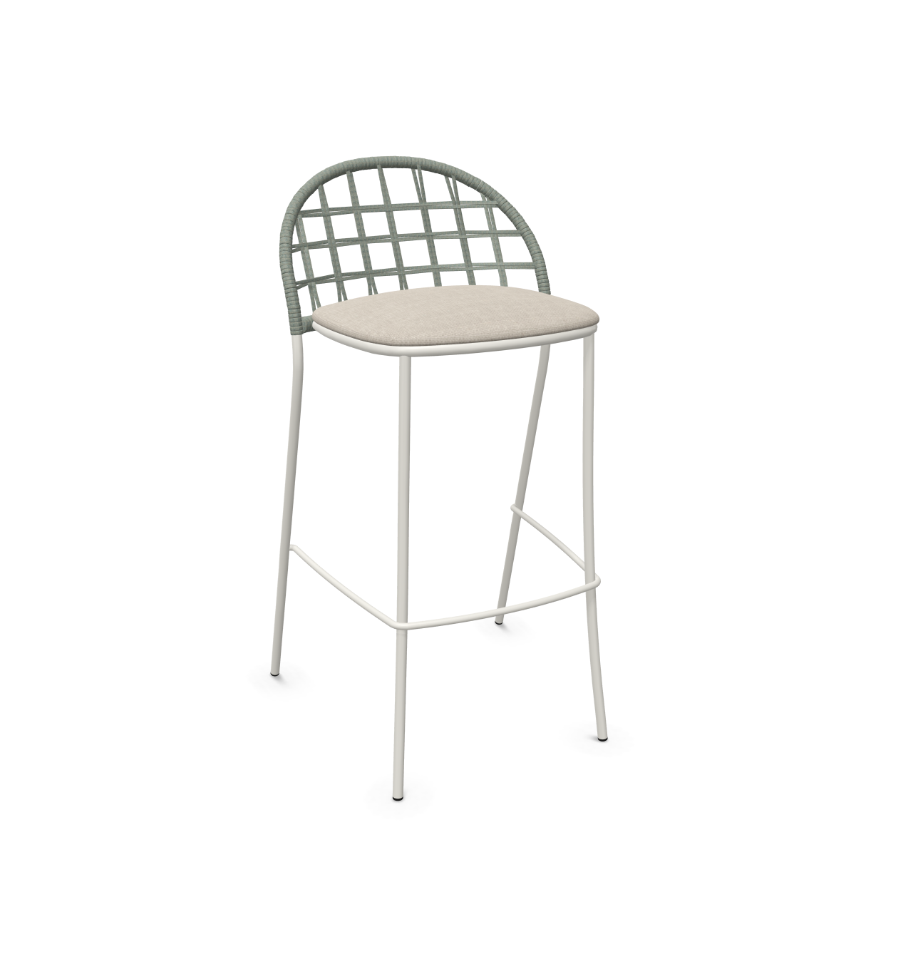 expormim I Petale Barstuhl mit Seil im Gittermuster, 2er Set