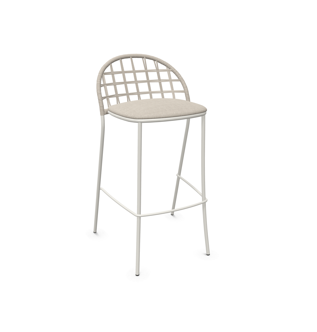 expormim I Petale niedriger Barstuhl mit Seil im Gittermuster, 2er Set