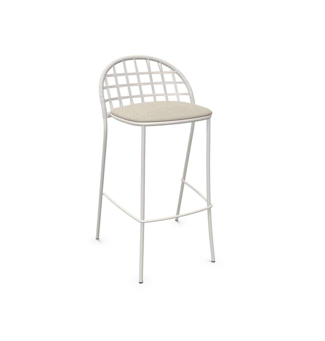 expormim I Petale Barstuhl mit Seil im Gittermuster, 2er Set