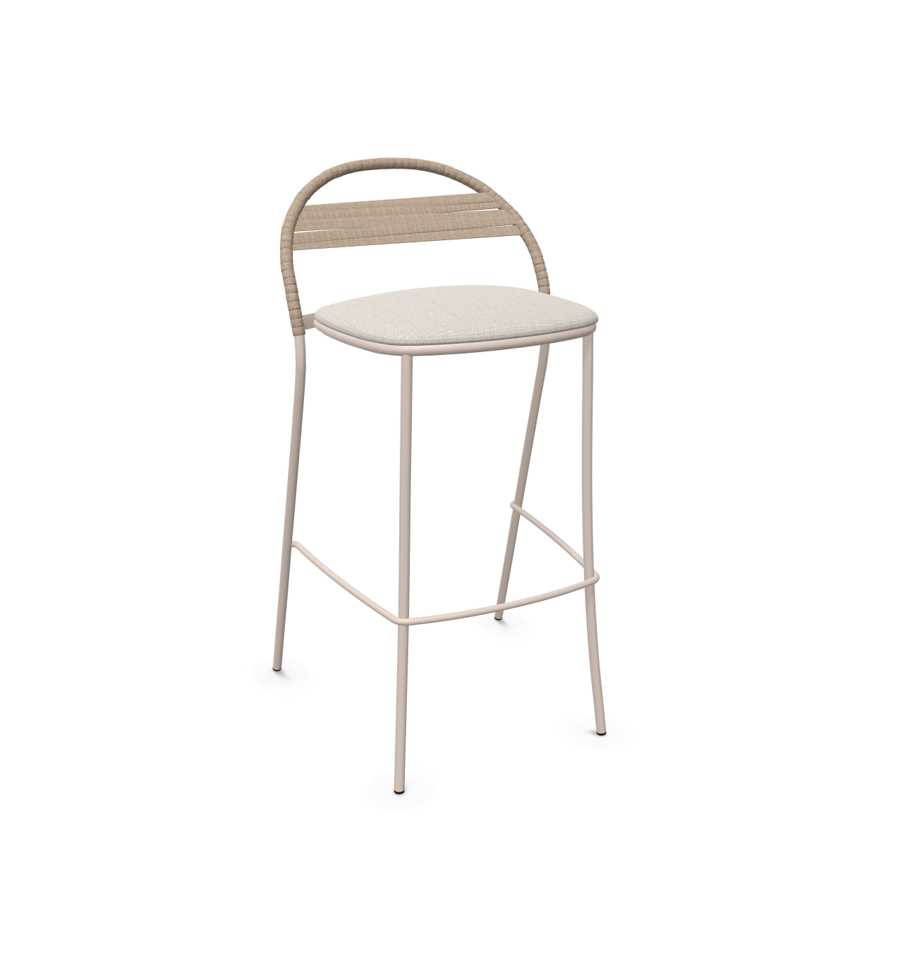 expormim I Petale Barstuhl mit Seil im horizontalen Muster, 2er Set